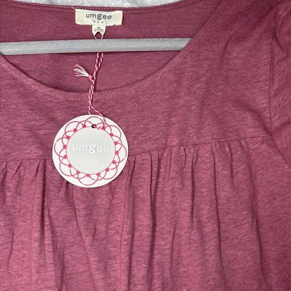 🌸 UMGEE Tiered Ruffle Sleeve Tunic Dress | Mauve Pink | Size M | NWT - Picture 7 of 9